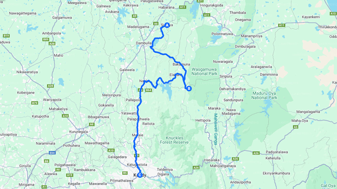 Visite privée de Sigiriya à Kandy avec Wasgamuwa Safari