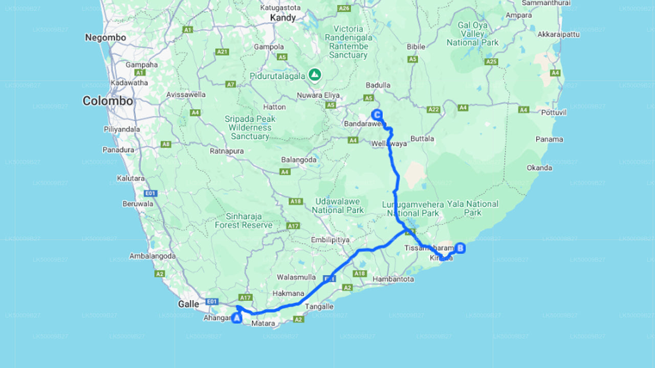 Visite privée de Weligama à Ella avec Yala Safari