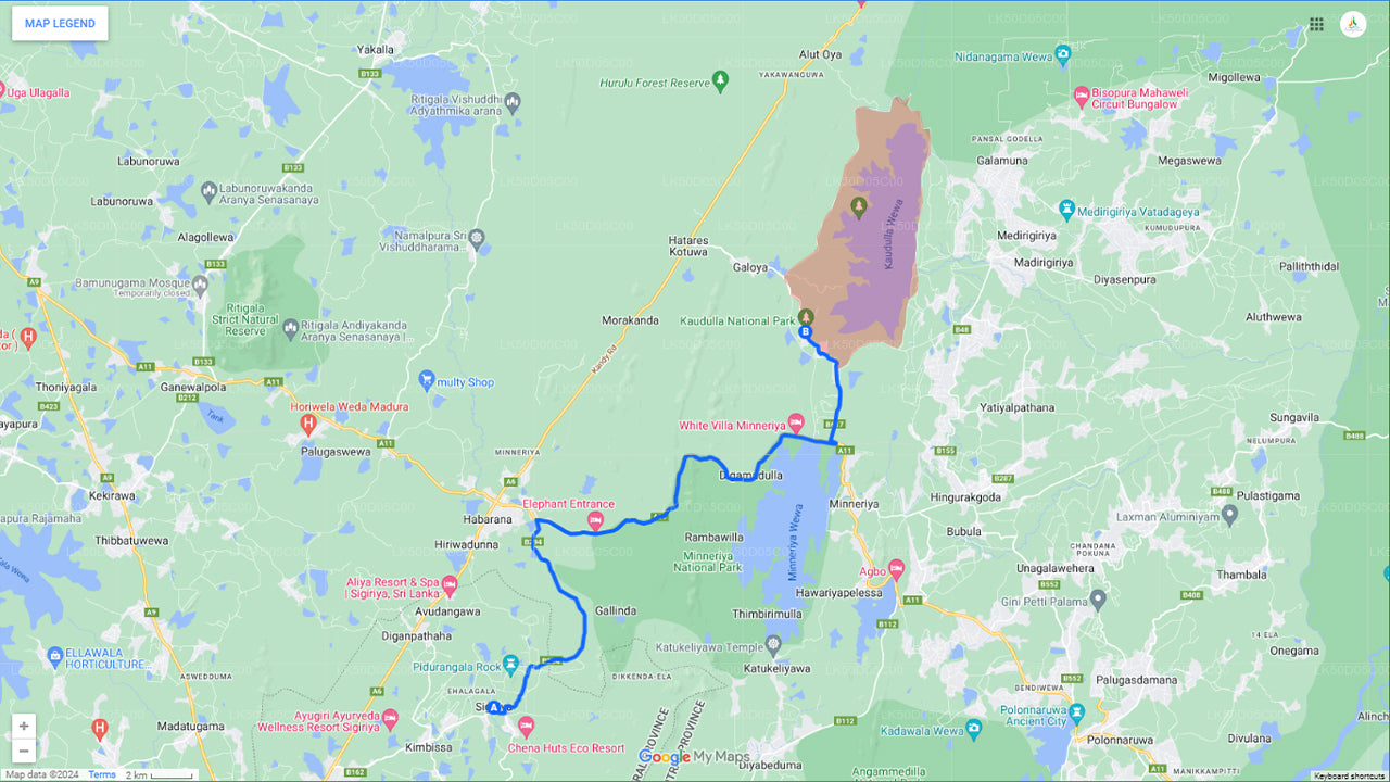 Safari privé au parc national de Kaudulla au départ de Sigiriya