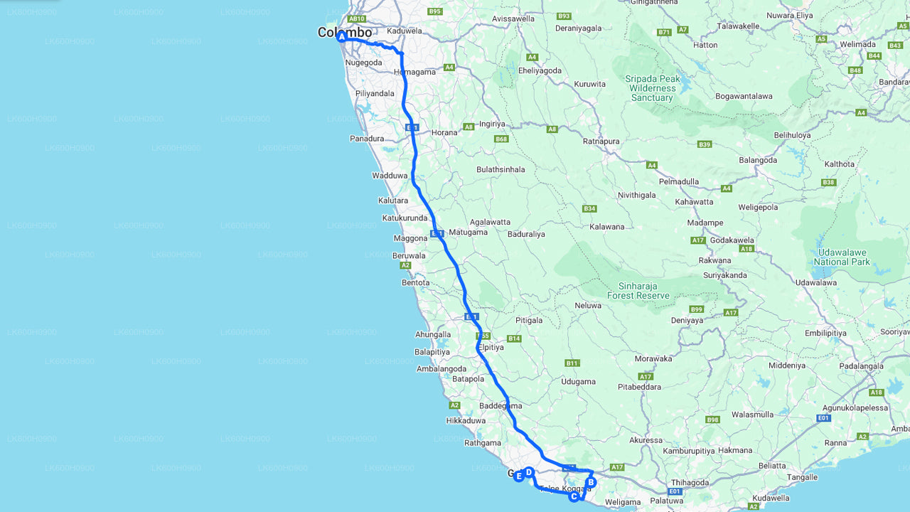 Points forts de la côte sud depuis Colombo