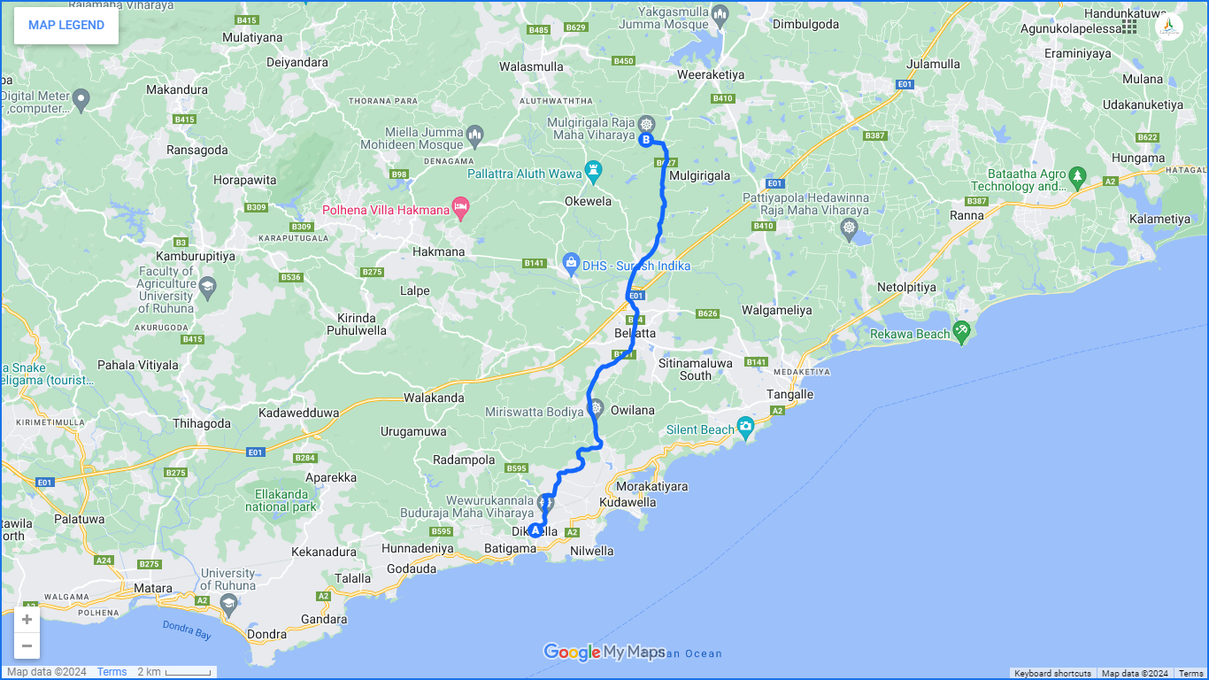 Circuit cycliste de Mulkirigala au départ de Tangalle