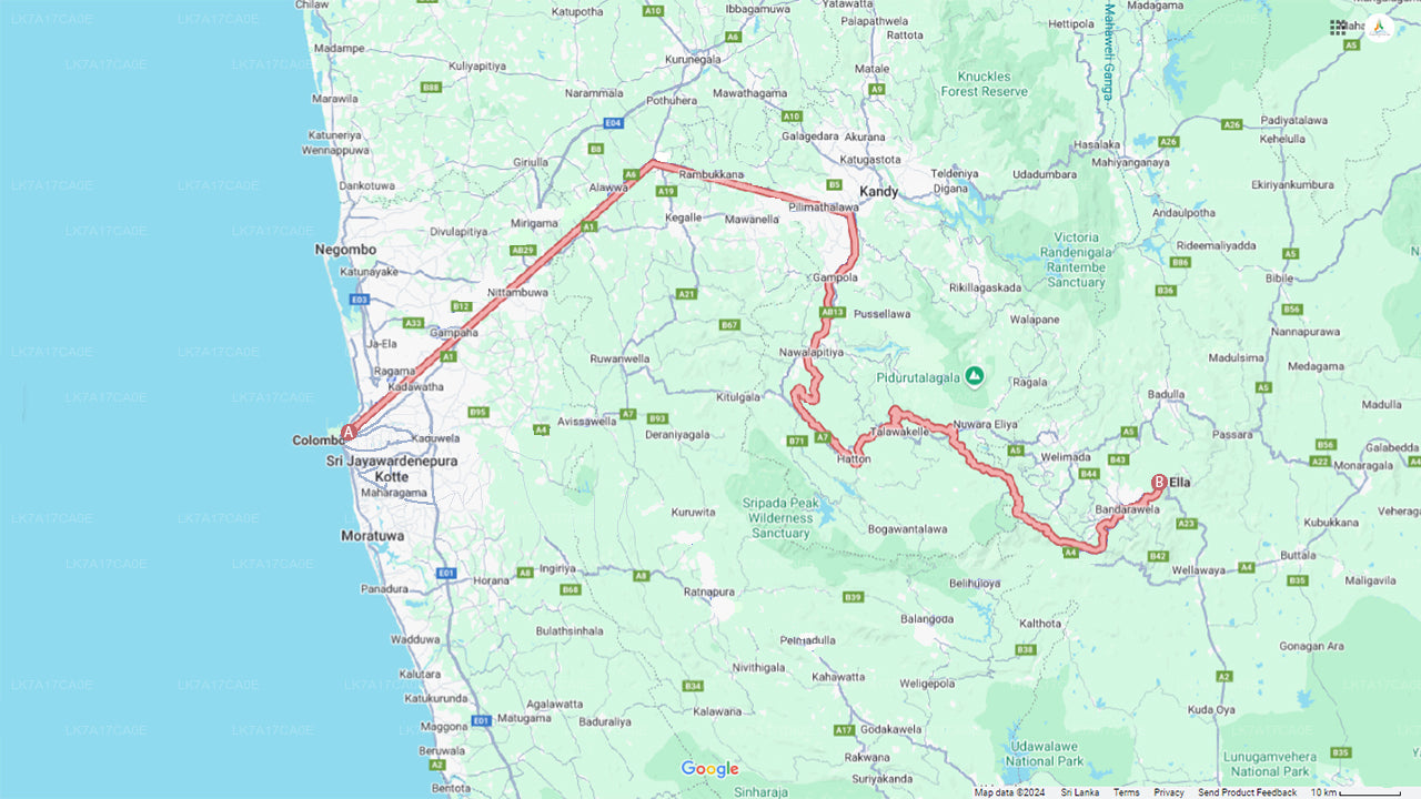 Trajet en train entre Colombo et Ella (train n° 1001 « Denuwara Menike »)