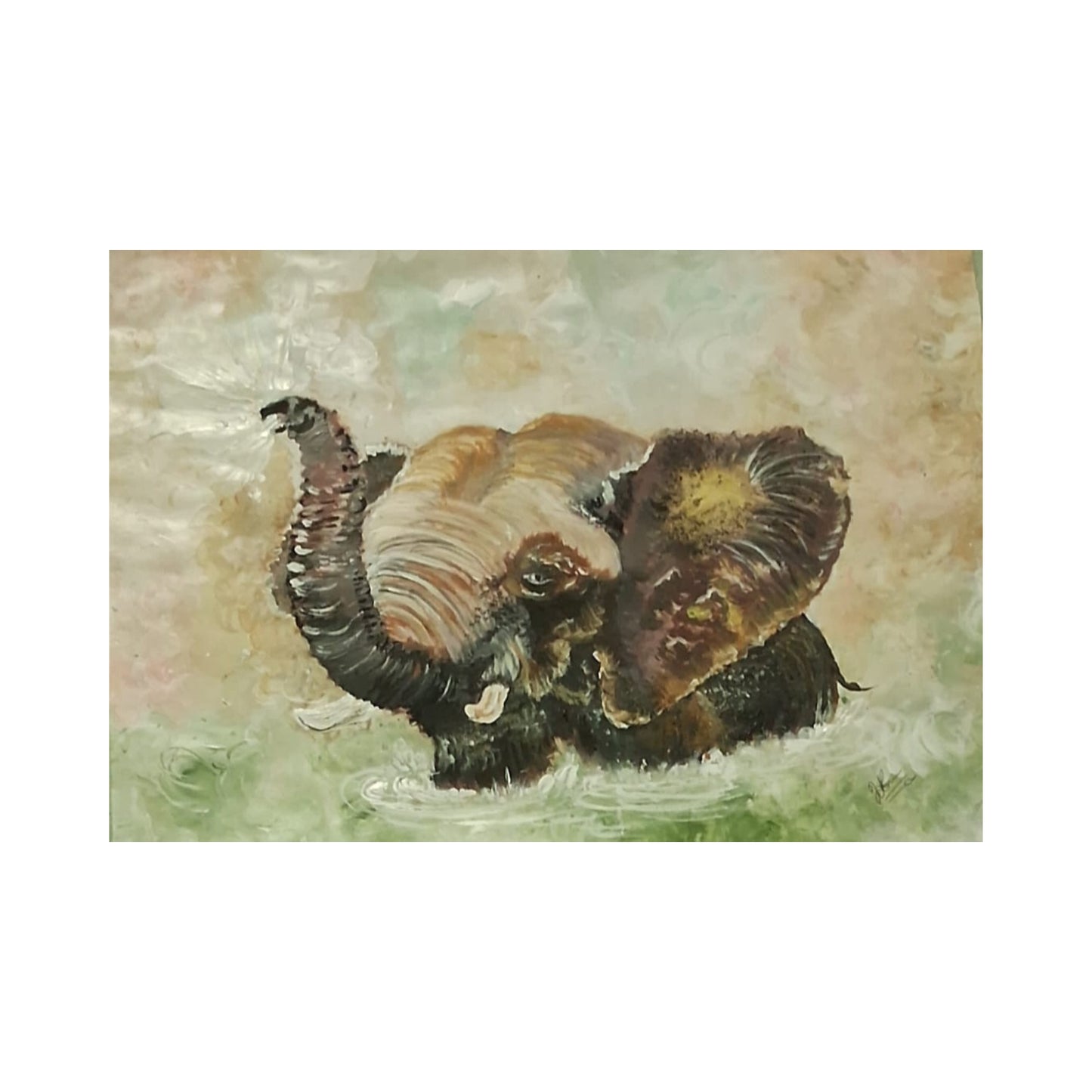 Lakpura® Tableau mural bébé éléphant