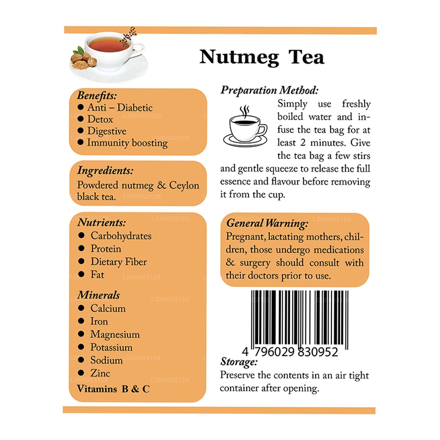 Lifetone Nutmeg Tea (40g)