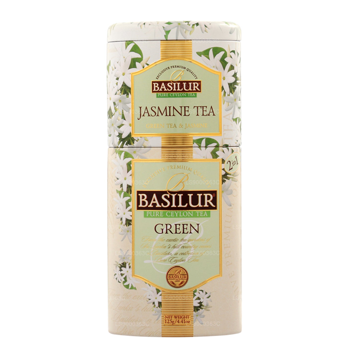 Boîte à fruits et fleurs Basilur « Thé au jasmin/vert » (125 g)