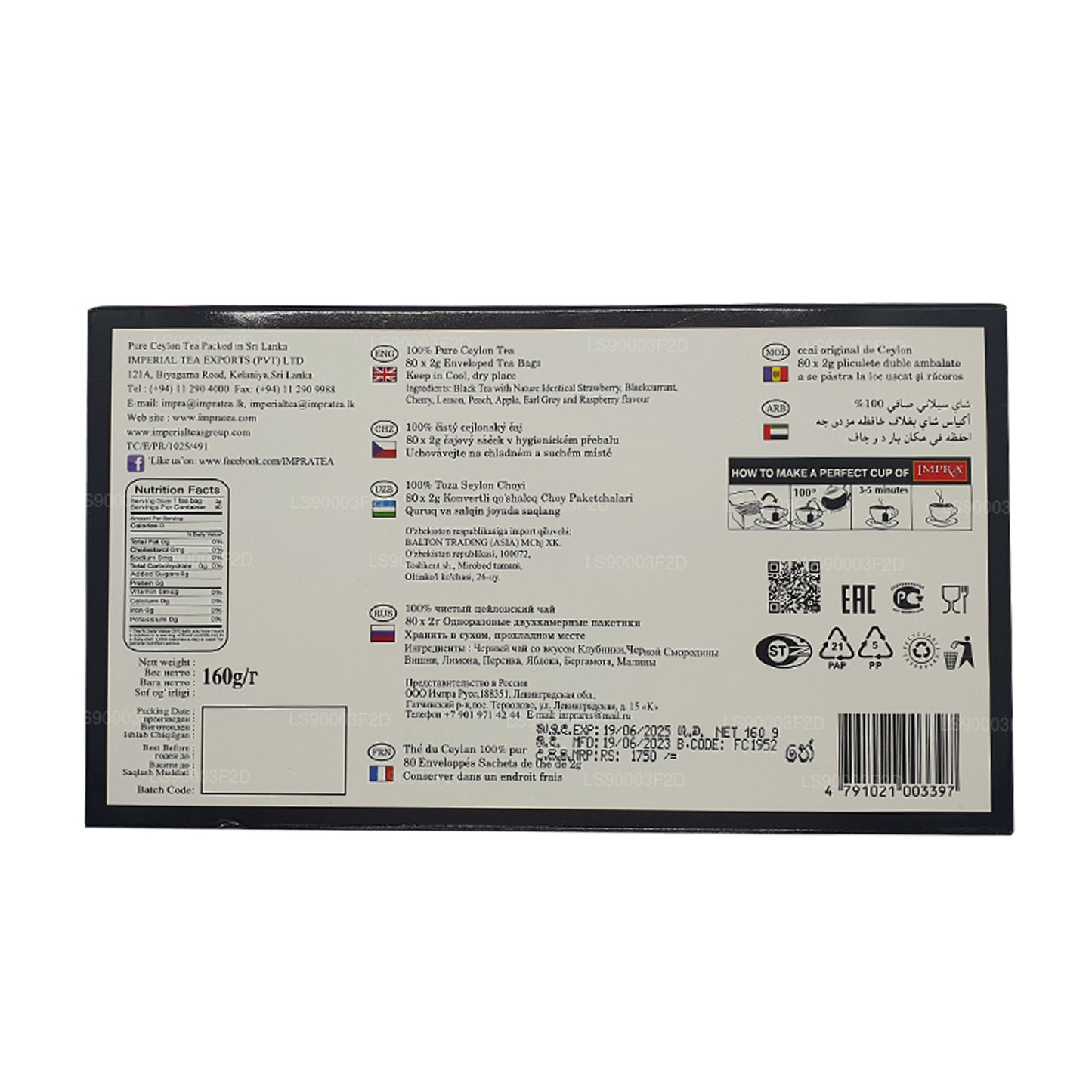 Collection de thé noir Impra 8 Flavours (160g)