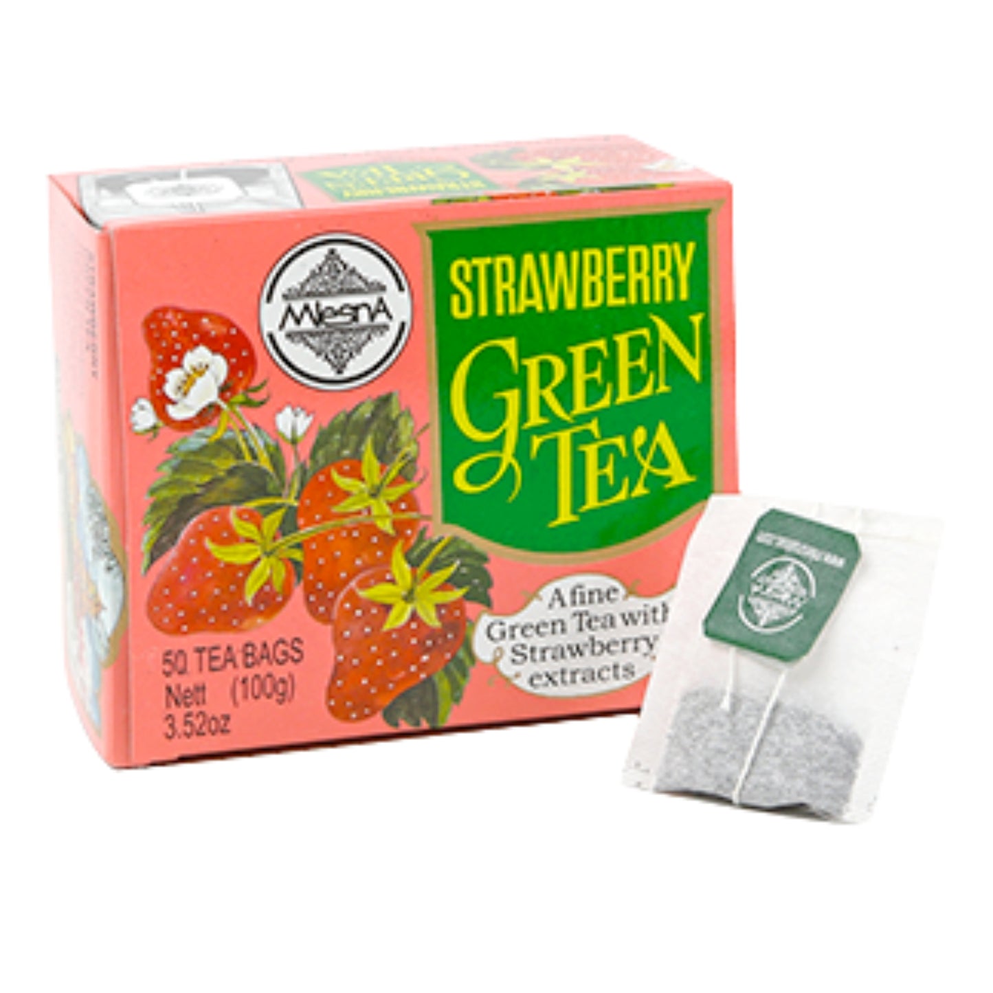 Thé vert Mlesna à la fraise (100 g) 50 sachets