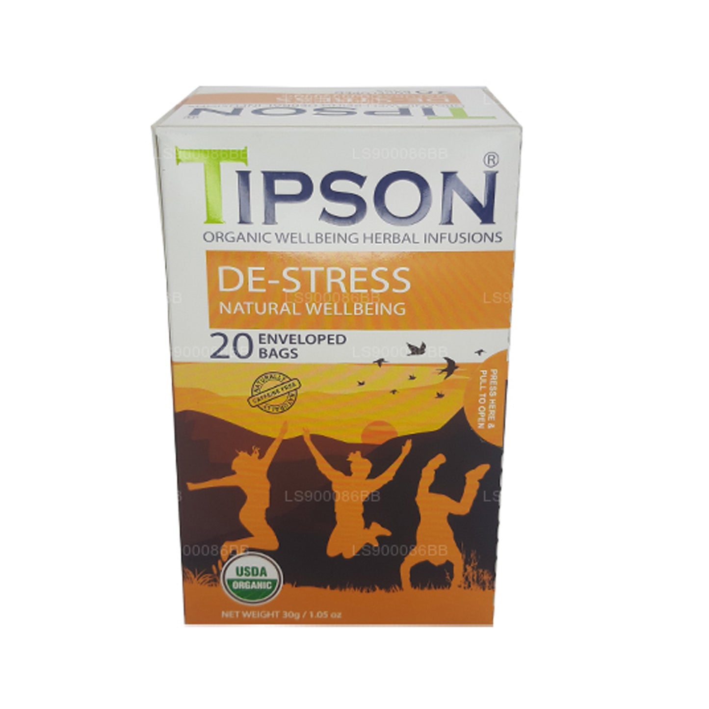 Tipson De-Stress Natural Wellbeing (30 g) 20 sachets de thé enveloppés
