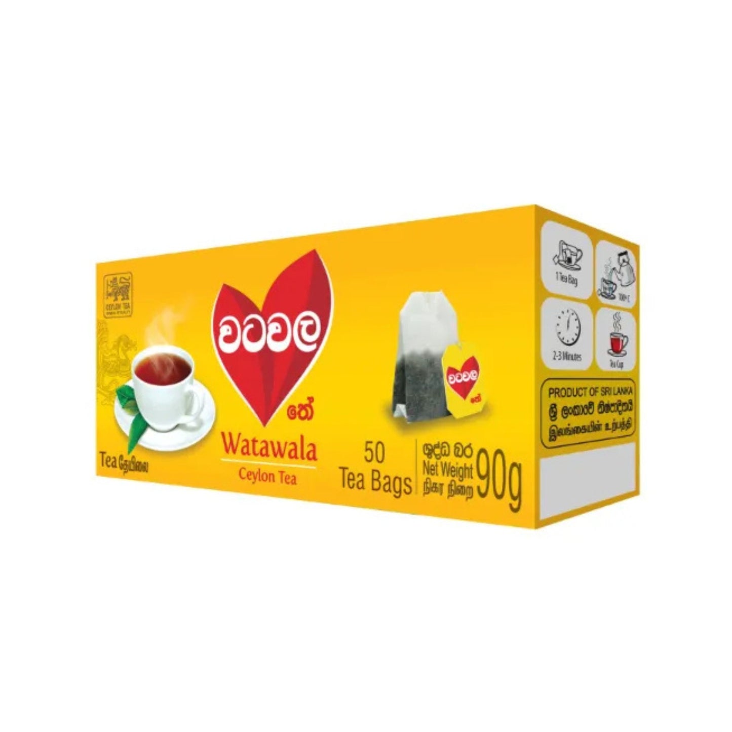 Sachets de thé pur de Ceylan Watawala