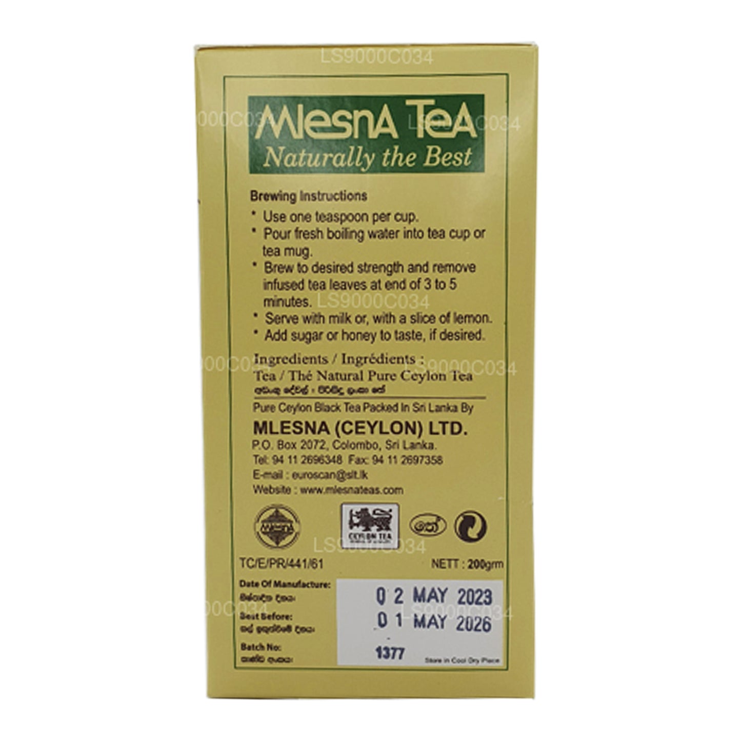 Thé en vrac Mlesna Loolecondera BOP Fannings Strong Brew (200 g)