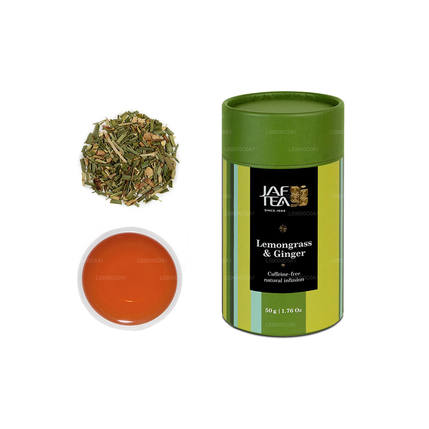 Boîte à thé Jaf Tea à la citronnelle et aux feuilles de gingembre (50 g)