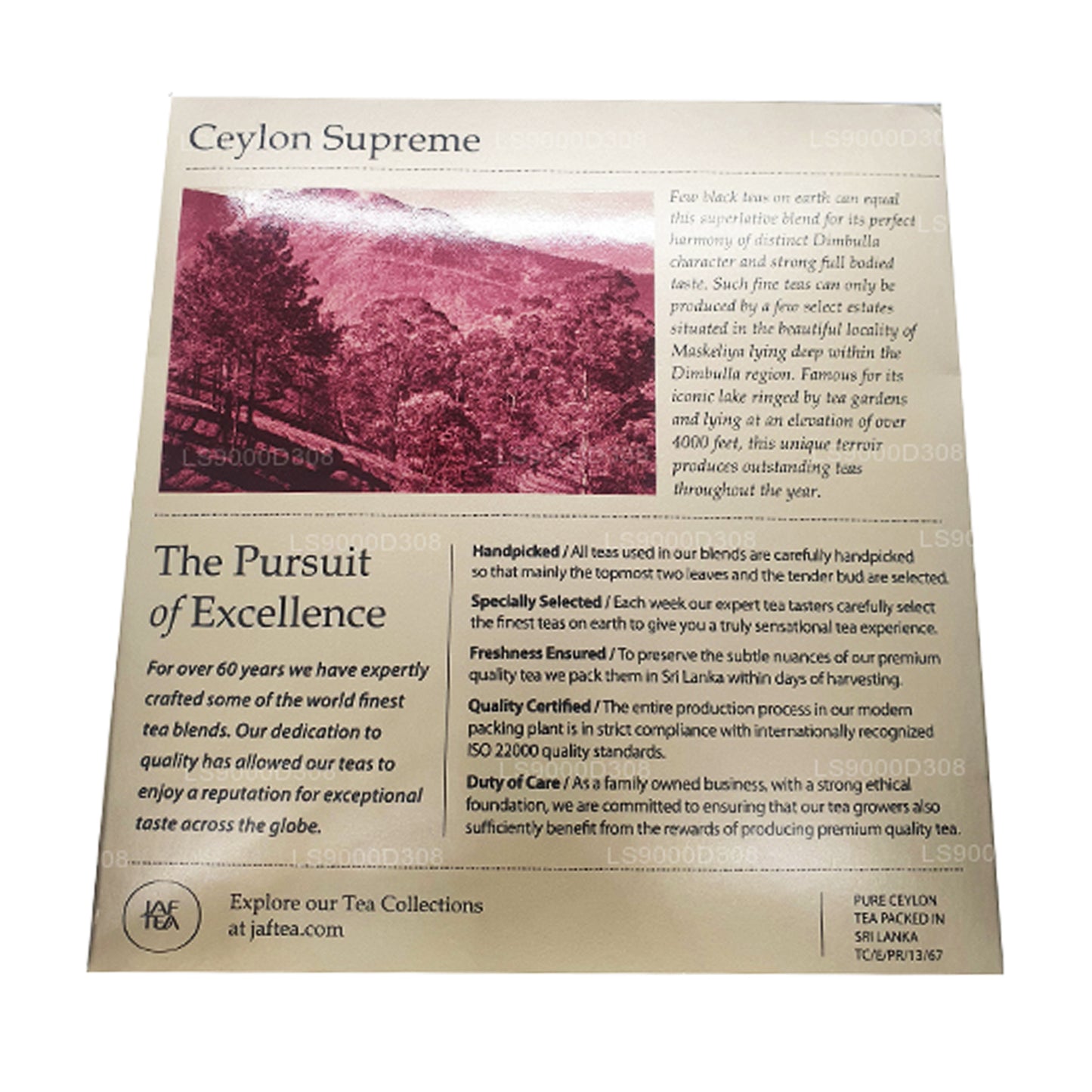 Thé Jaf Classic Gold Collection Ceylon Supreme (50 g)