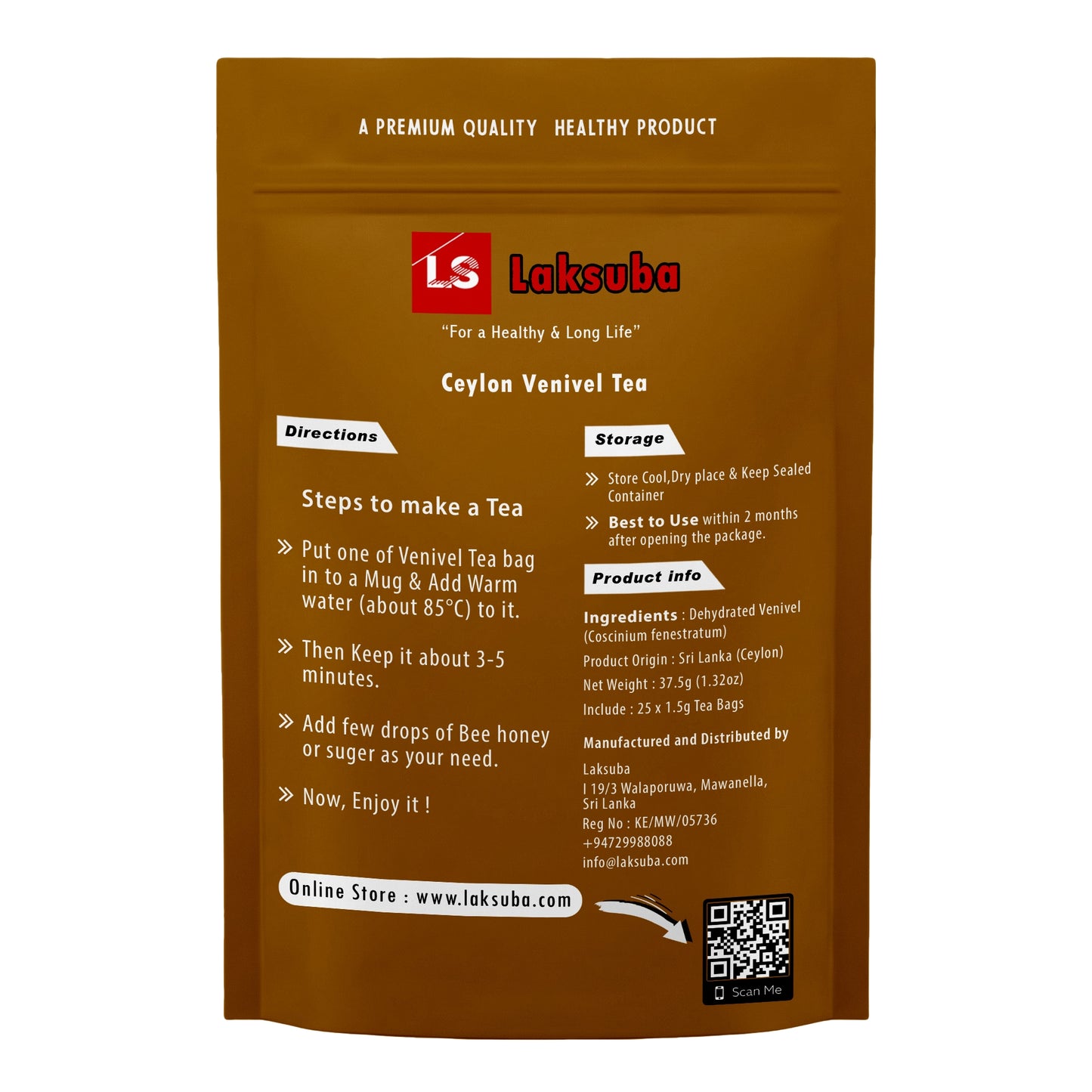 Thé Venivel de Ceylan Laksuba (37,5 g) 25 sachets