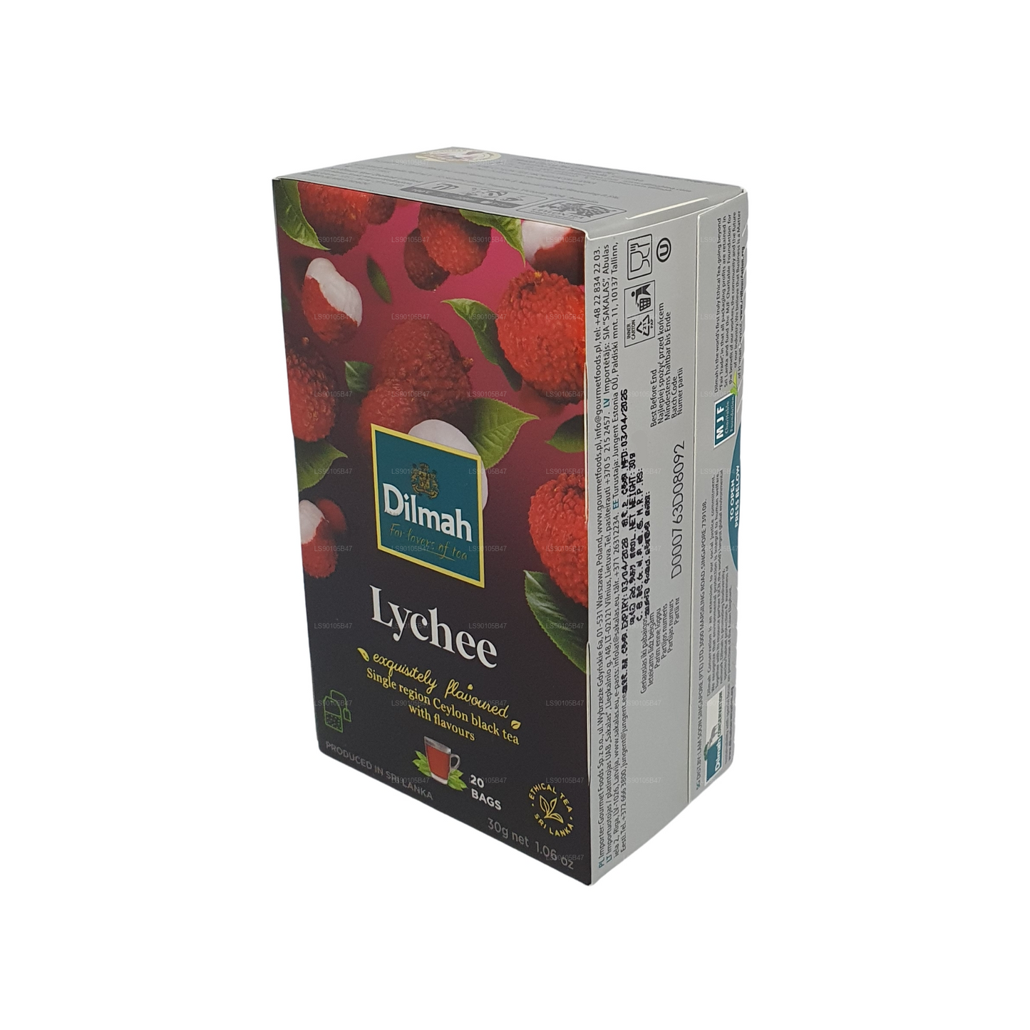 Thé noir aromatisé au litchi Dilmah (30g)