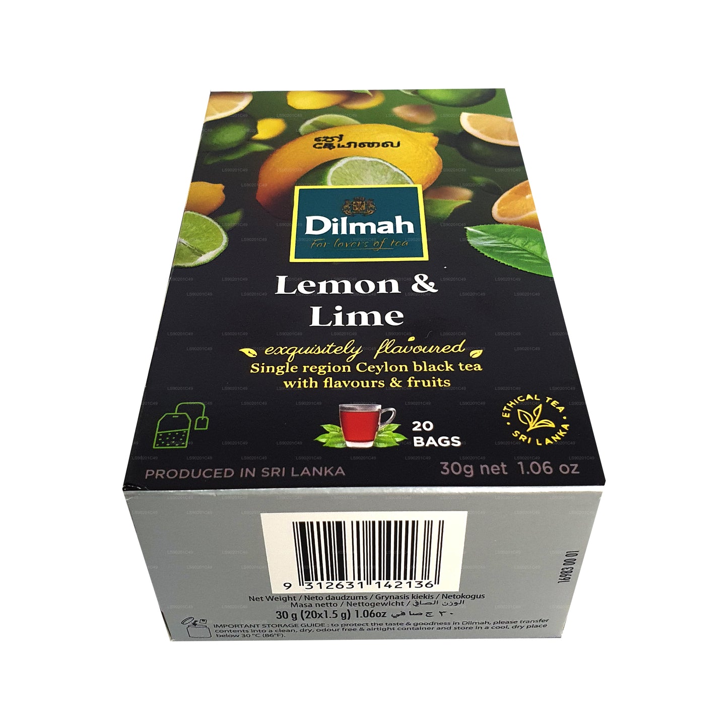 Thé aromatisé au citron Dilmah (30g) 20 sachets