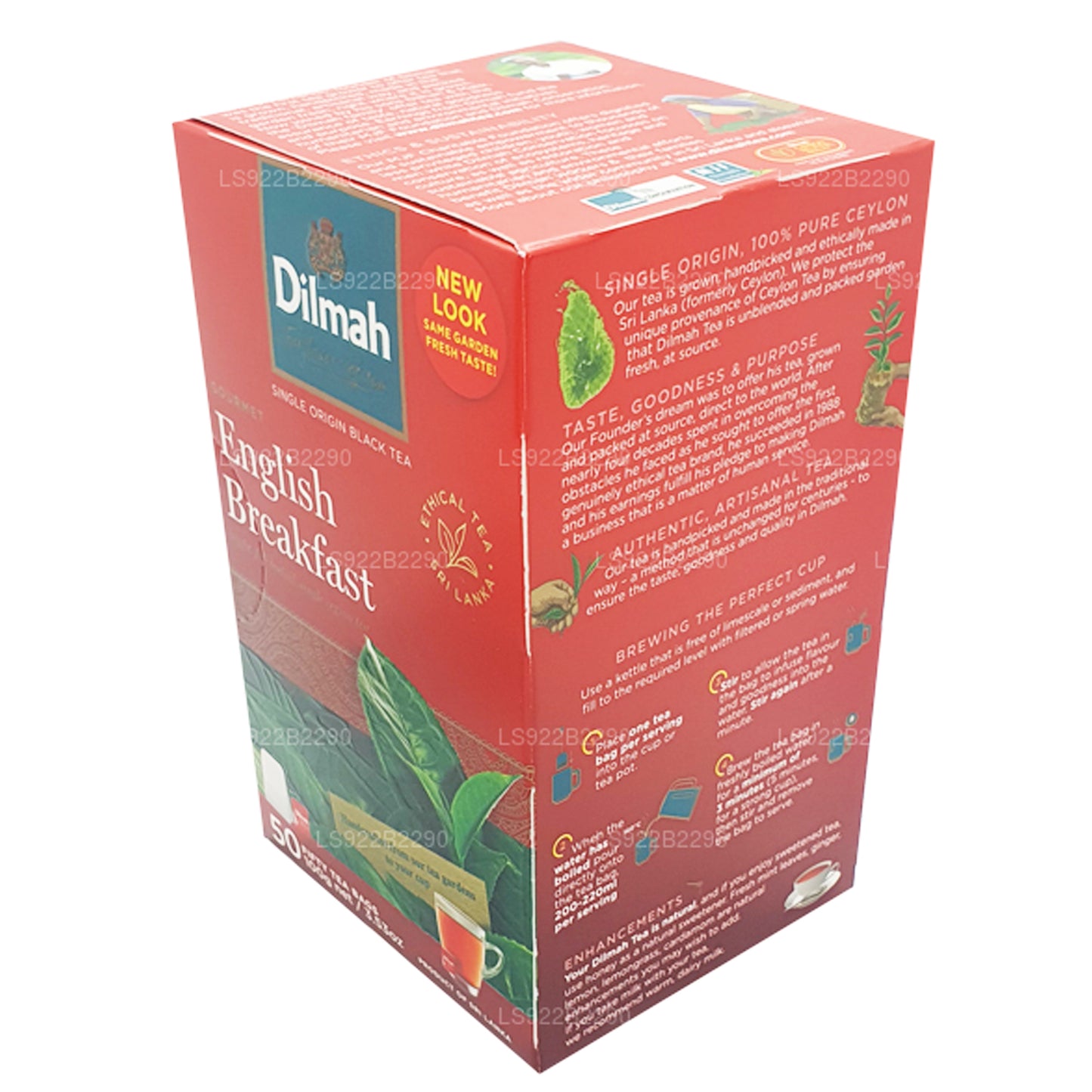 Thé anglais Dilmah pour petit déjeuner, 50 sachets de thé (100 g)