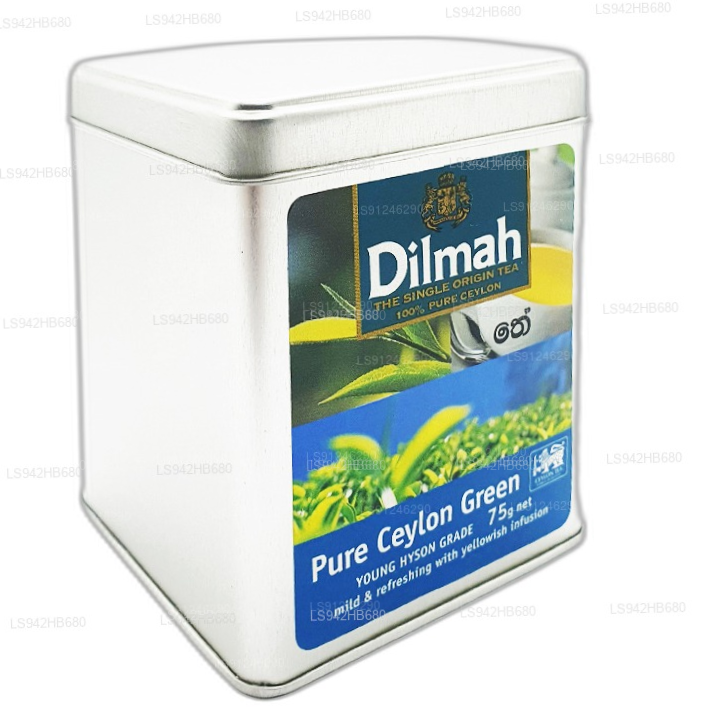 Boîte à thé vert Dilmah Pure Ceylan (YOUNG HYSON GRADE) en vrac (75 g)