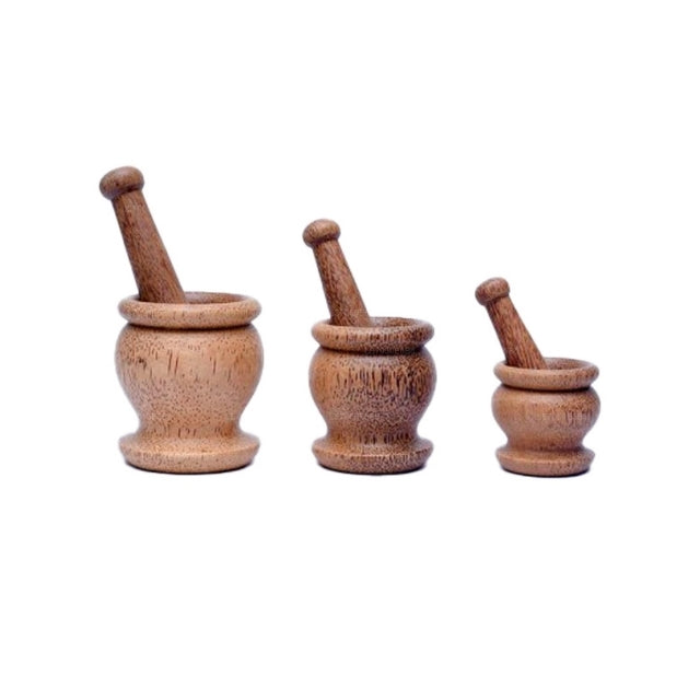 Motar et pilon en bois Lakpura (Wangediya) Hauteur (8 cm)