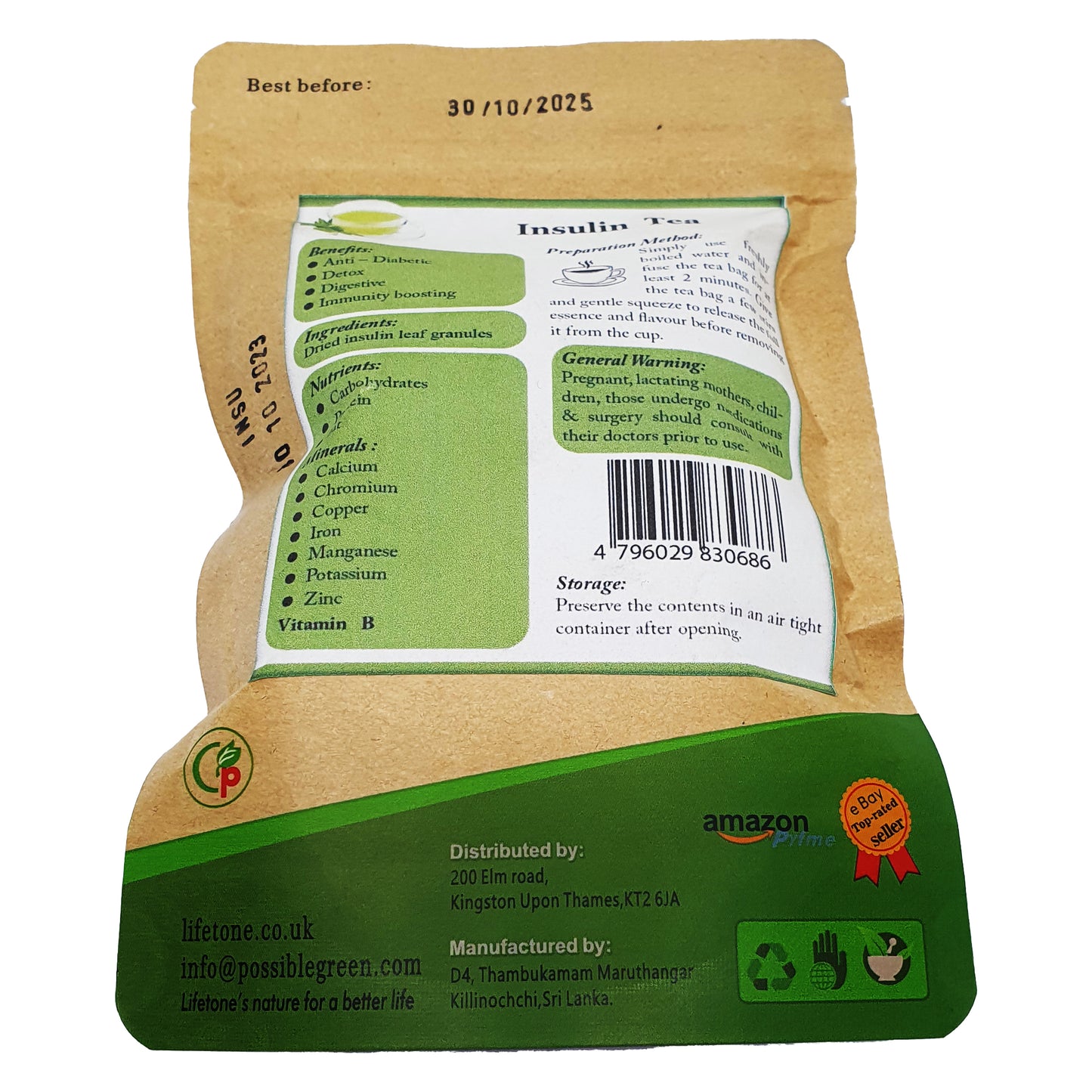 Thé à l'insuline Lifetone (40 g)