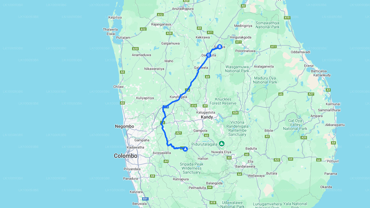 Sigiriya et Dambulla depuis Kitulgala