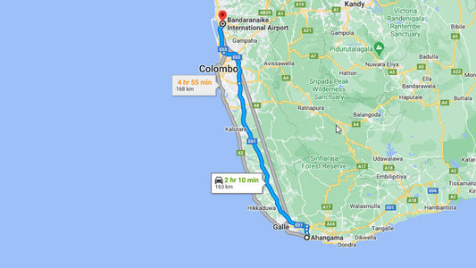 Transfert privé de la ville d'Ahangama à l'aéroport de Colombo (CMB)