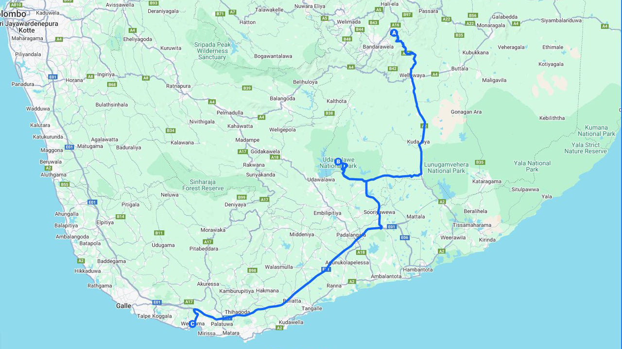 Excursion privée d'Ella à Weligama avec Udawalawe Safari