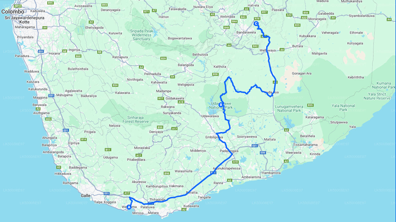 Safari dans le parc national d'Udawalawe au départ de Mirissa