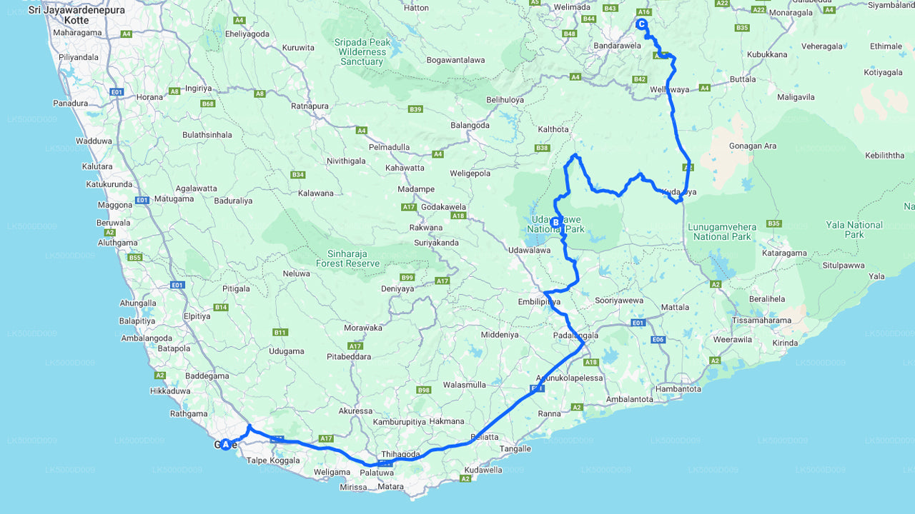 Visite privée de Galle à Ella avec Udawalawe Safari