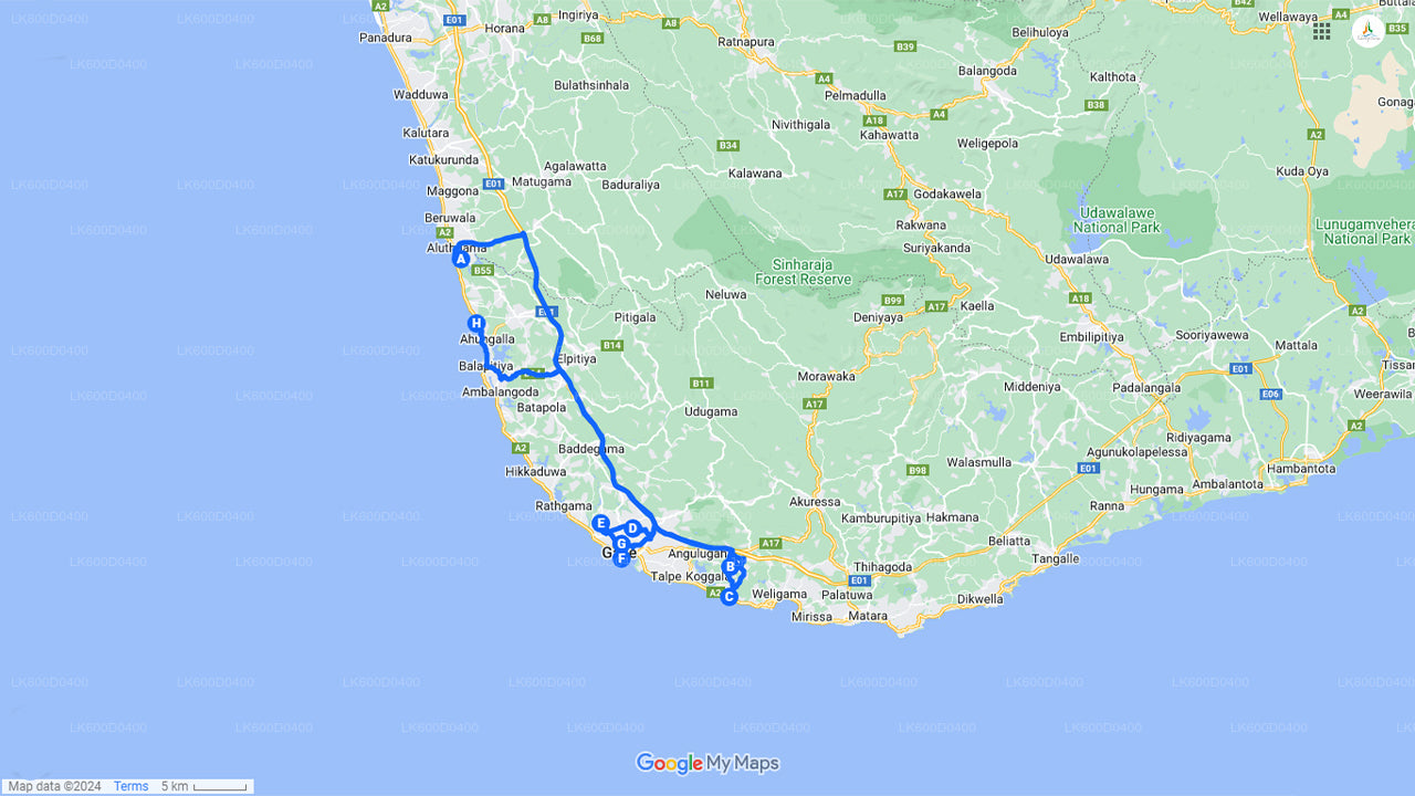 Circuit des incontournables de la côte sud au départ de Bentota