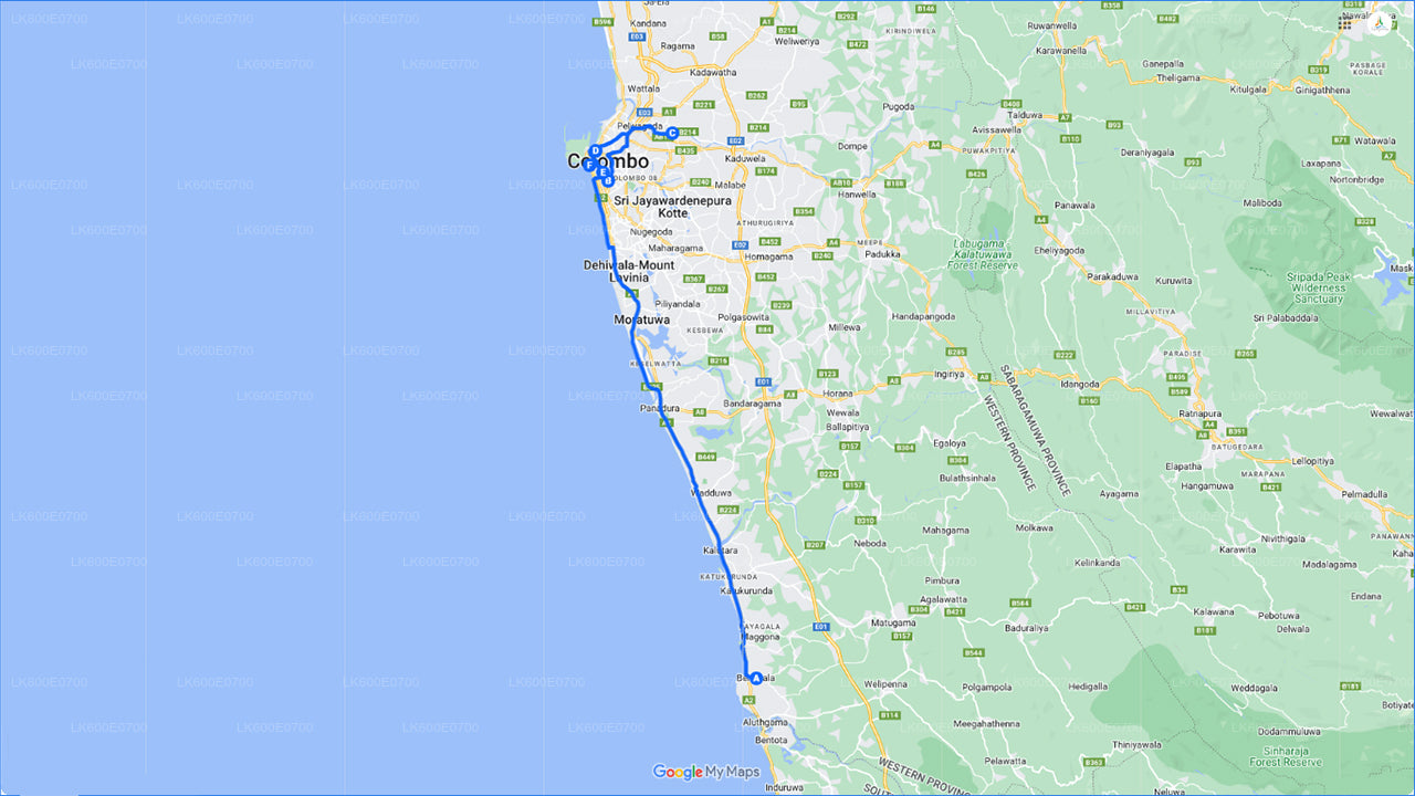 Visite de la ville de Colombo au départ de Beruwala