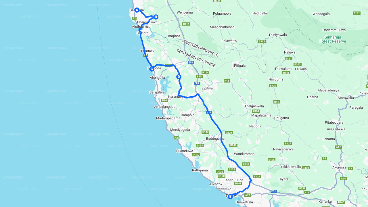 Visite de la ville de Bentota et Galle depuis Beruwala