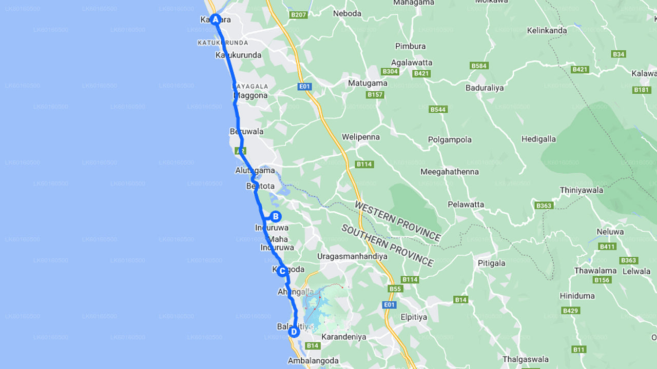 Visite de la ville de Bentota au départ de Kalutara