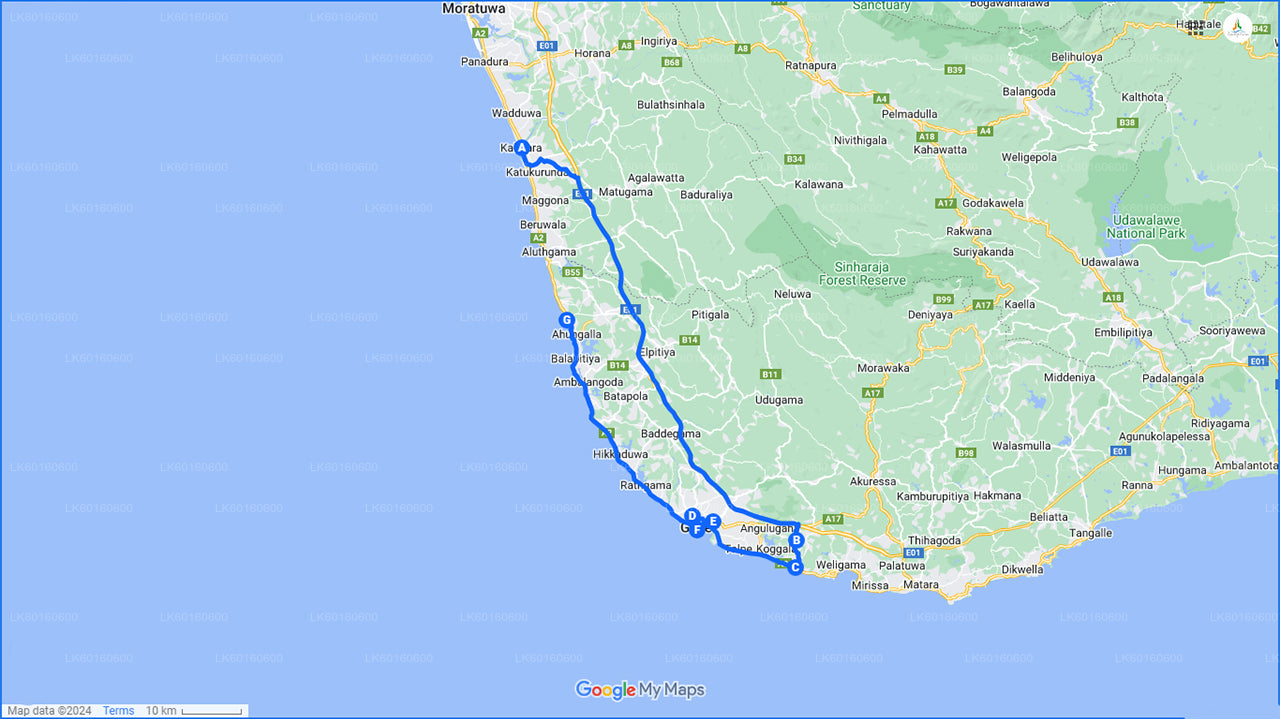 Points forts de la côte sud au départ de Kalutara
