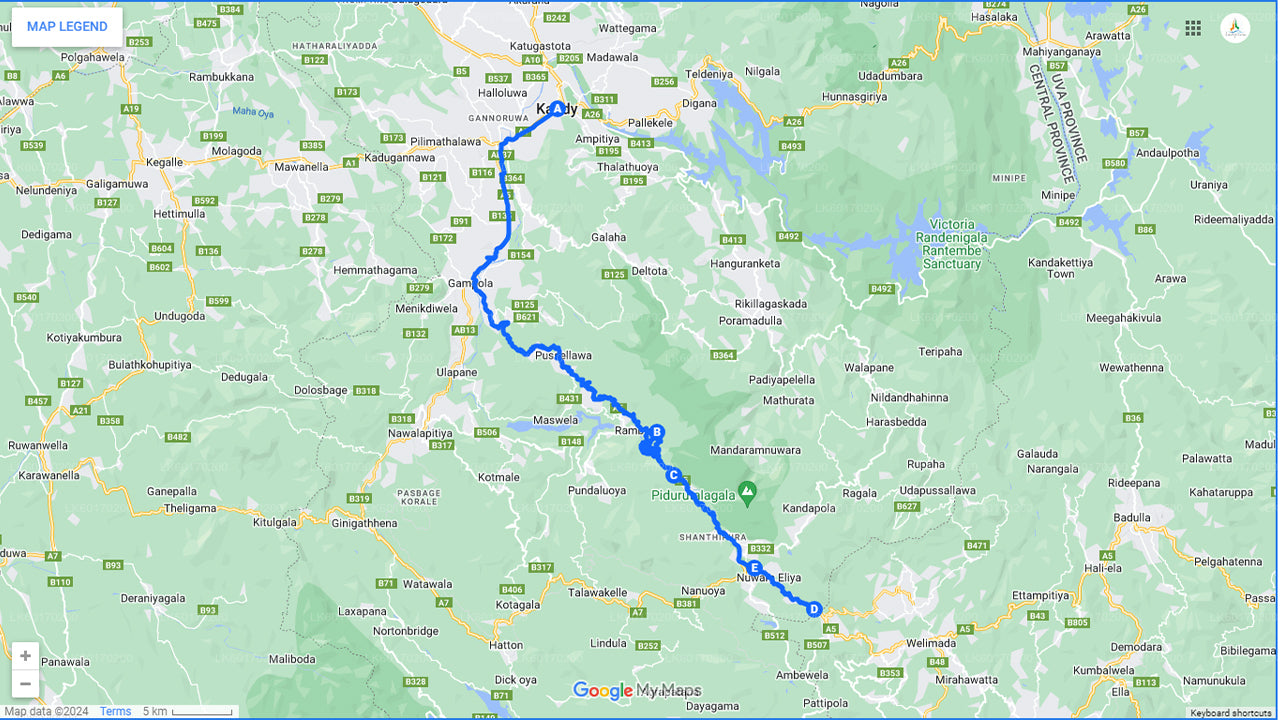 Nuwara Eliya Highlands depuis Kandy