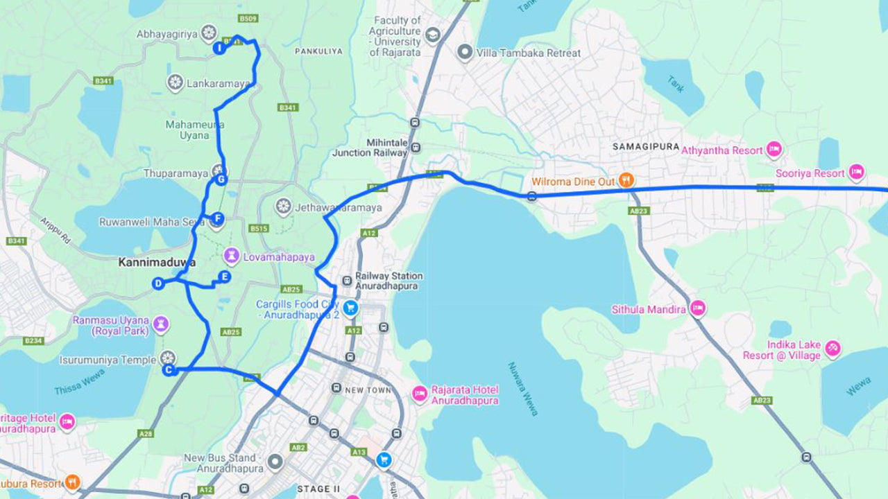 Cité sacrée d'Anuradhapura depuis Sigiriya