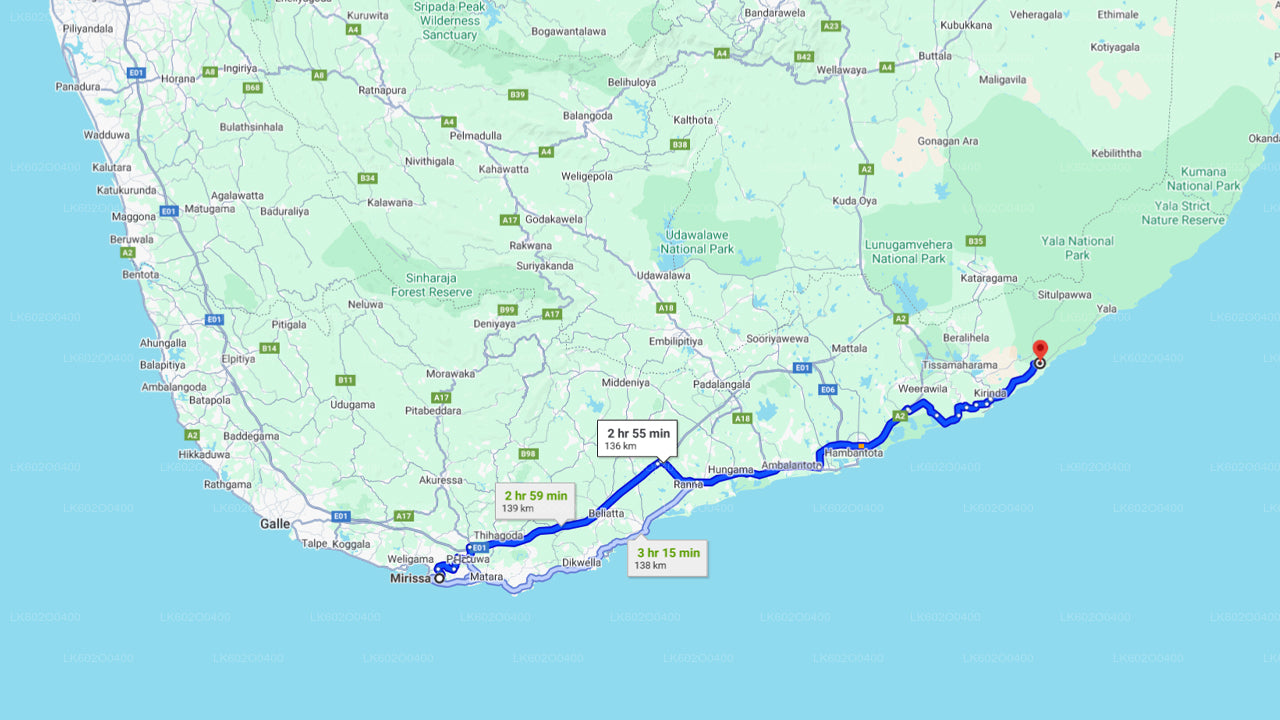 Safari au parc national de Yala au départ de Mirissa