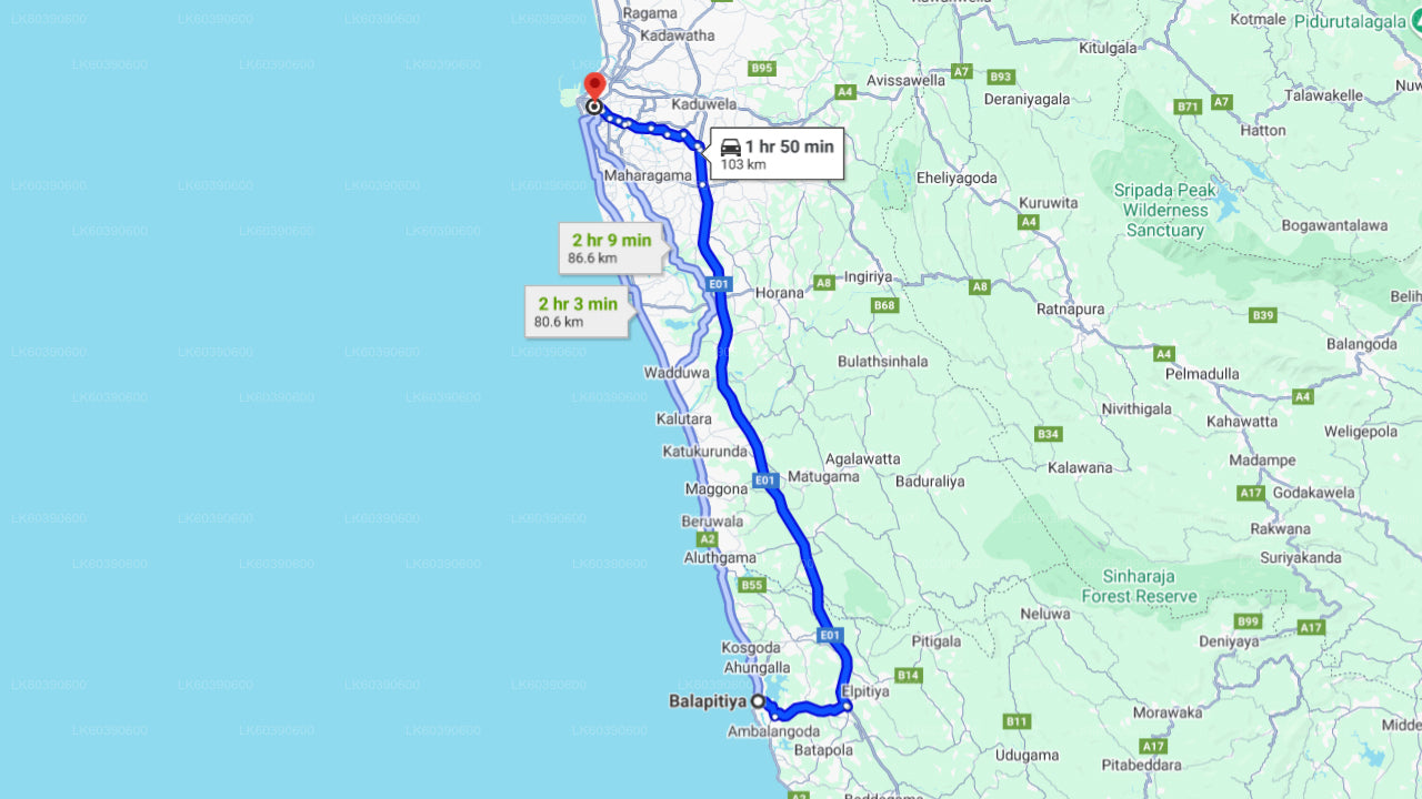 Visite de la ville de Colombo au départ de Balapitiya