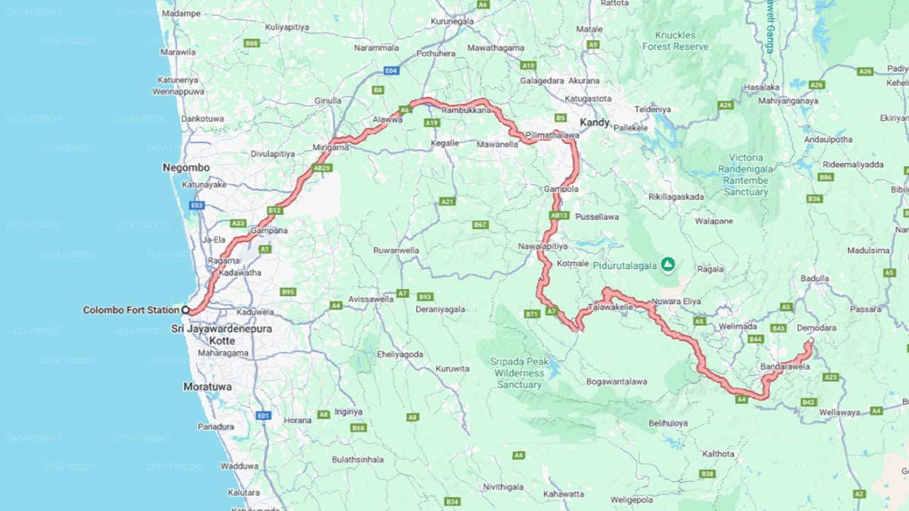 Trajet en train de Colombo à Ella (train № 1015 "Udarata Menike")