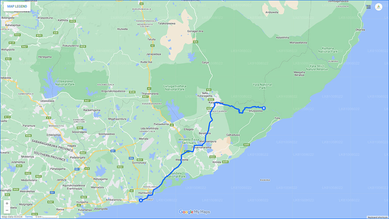 Safari au parc national de Yala depuis le port de Hambantota