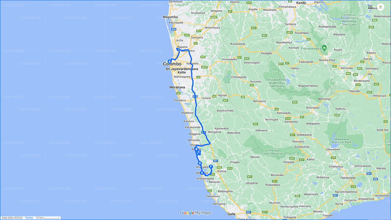 Visite de la ville de Bentota depuis le port de Colombo