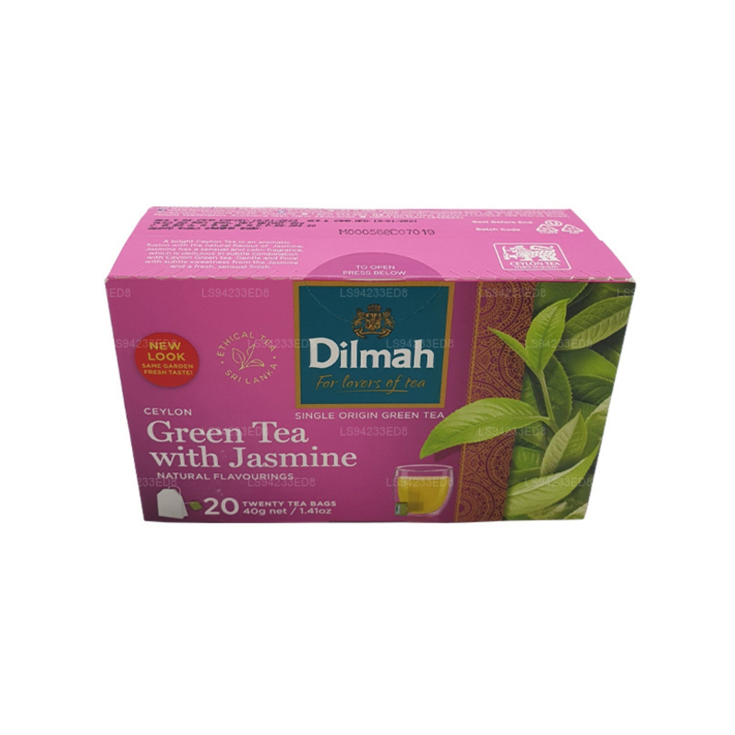Thé vert de Ceylan au jasmin Dilmah (40g) 20 sachets