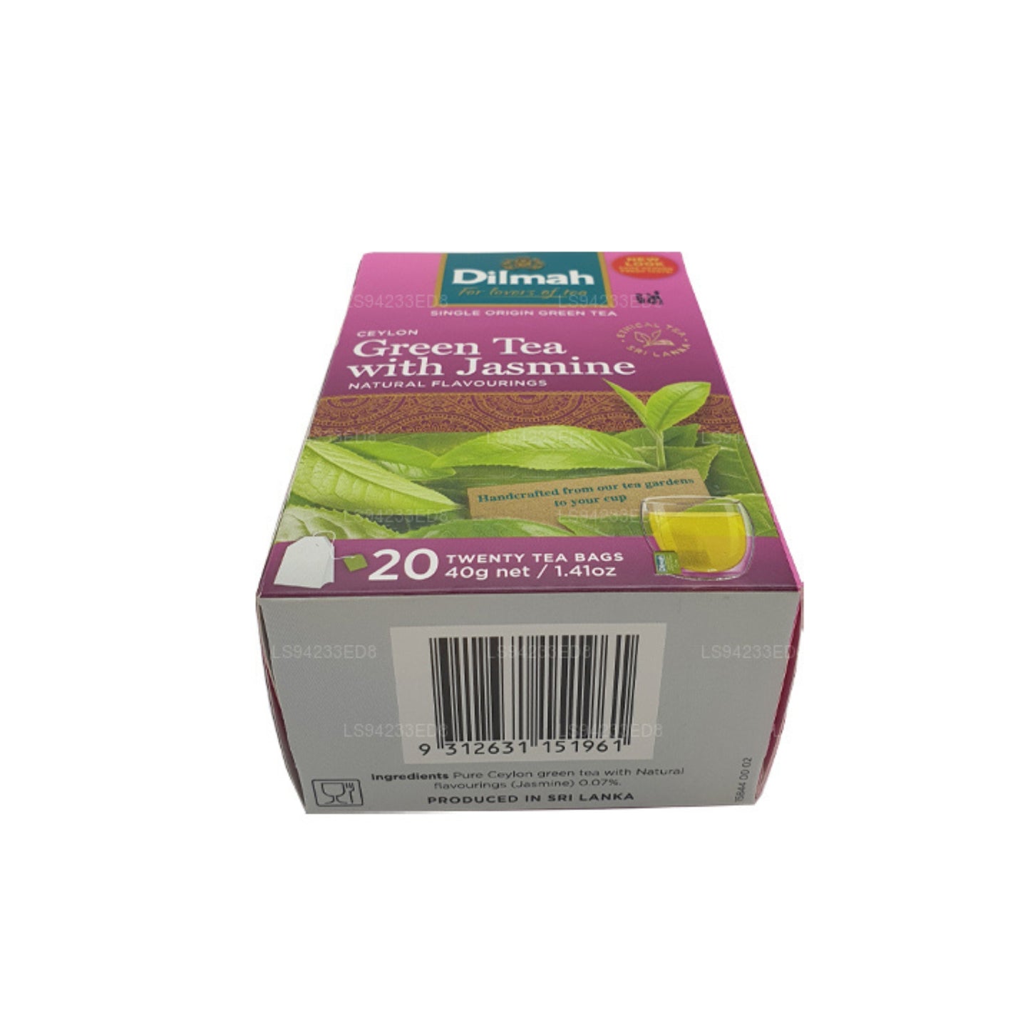 Thé vert de Ceylan au jasmin Dilmah (40g) 20 sachets