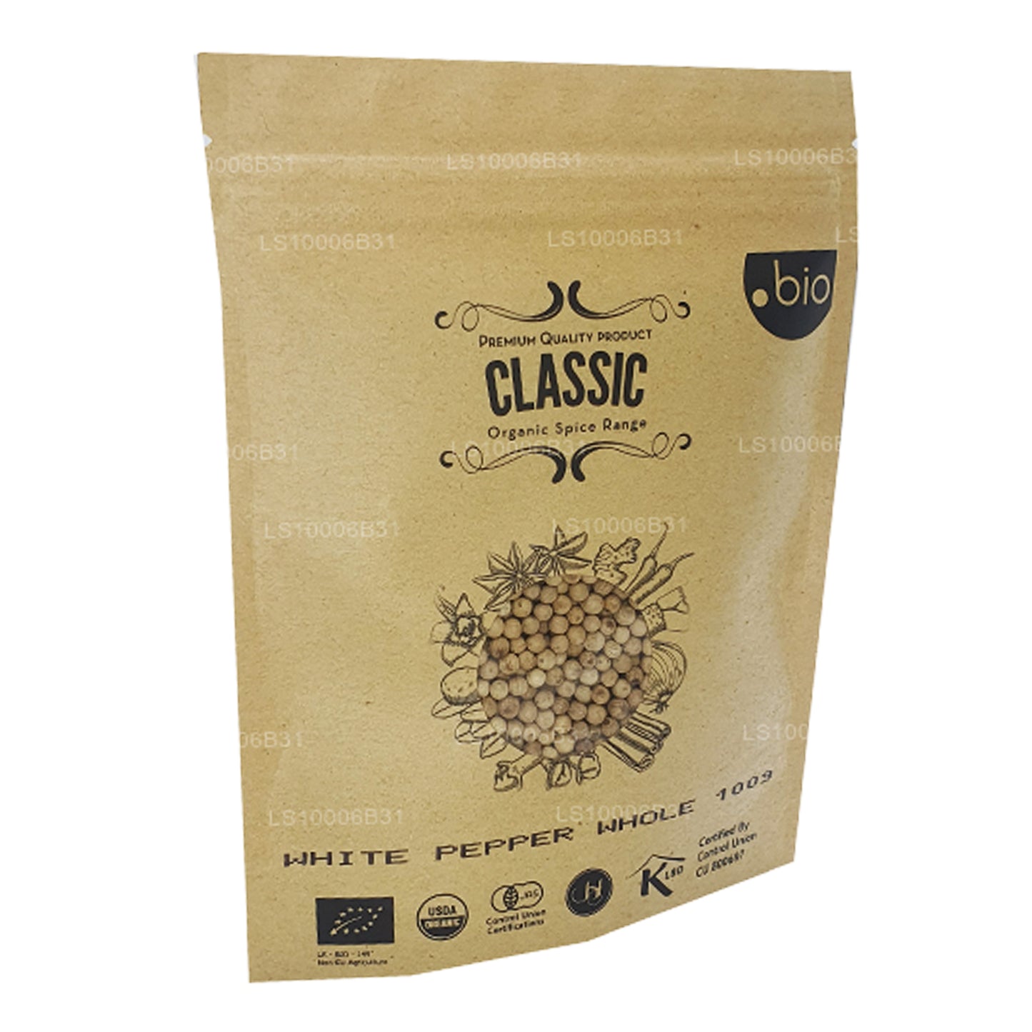 Poivre blanc biologique Lakpura entier