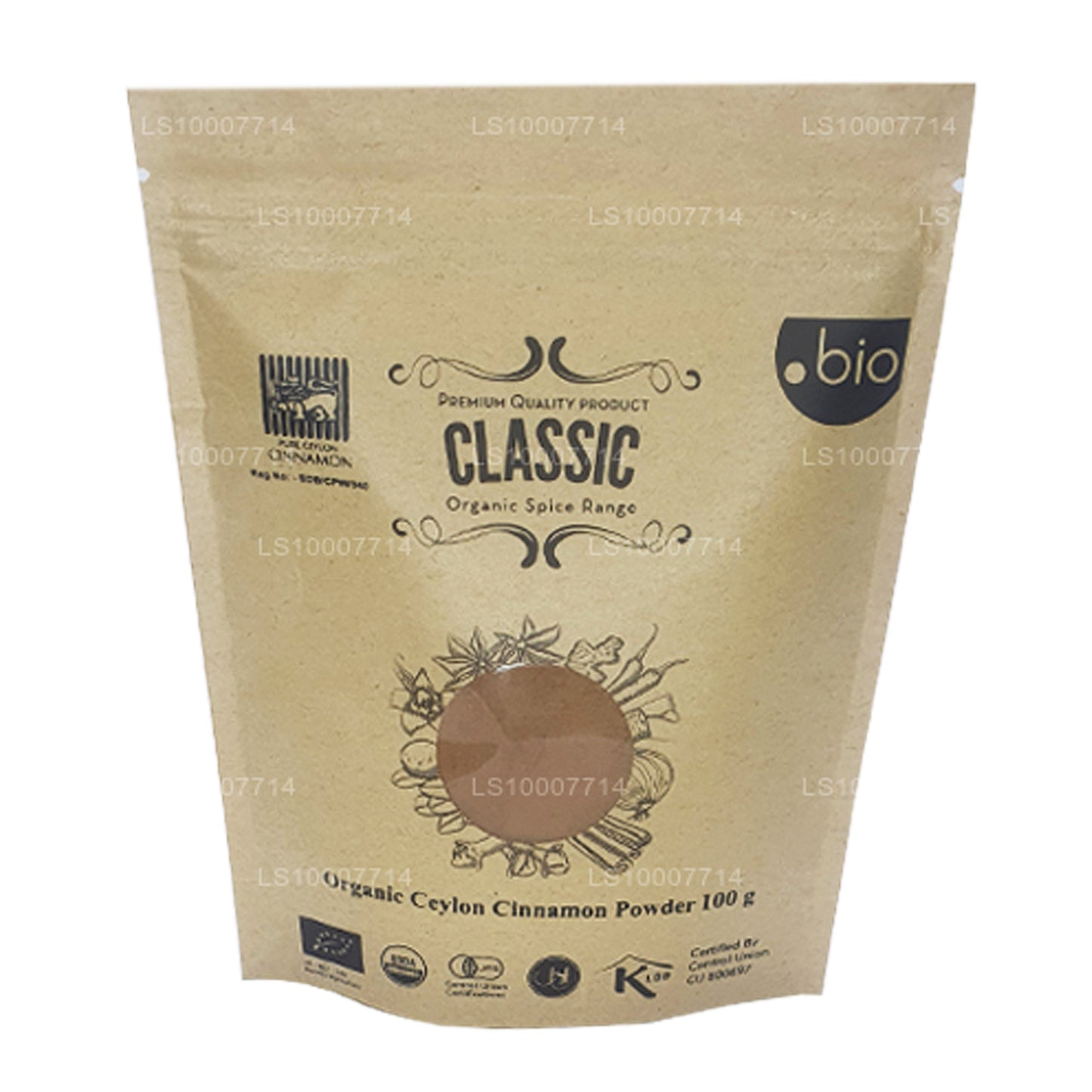 Paquet de poudre de cannelle véritable de Ceylan biologique Lakpura