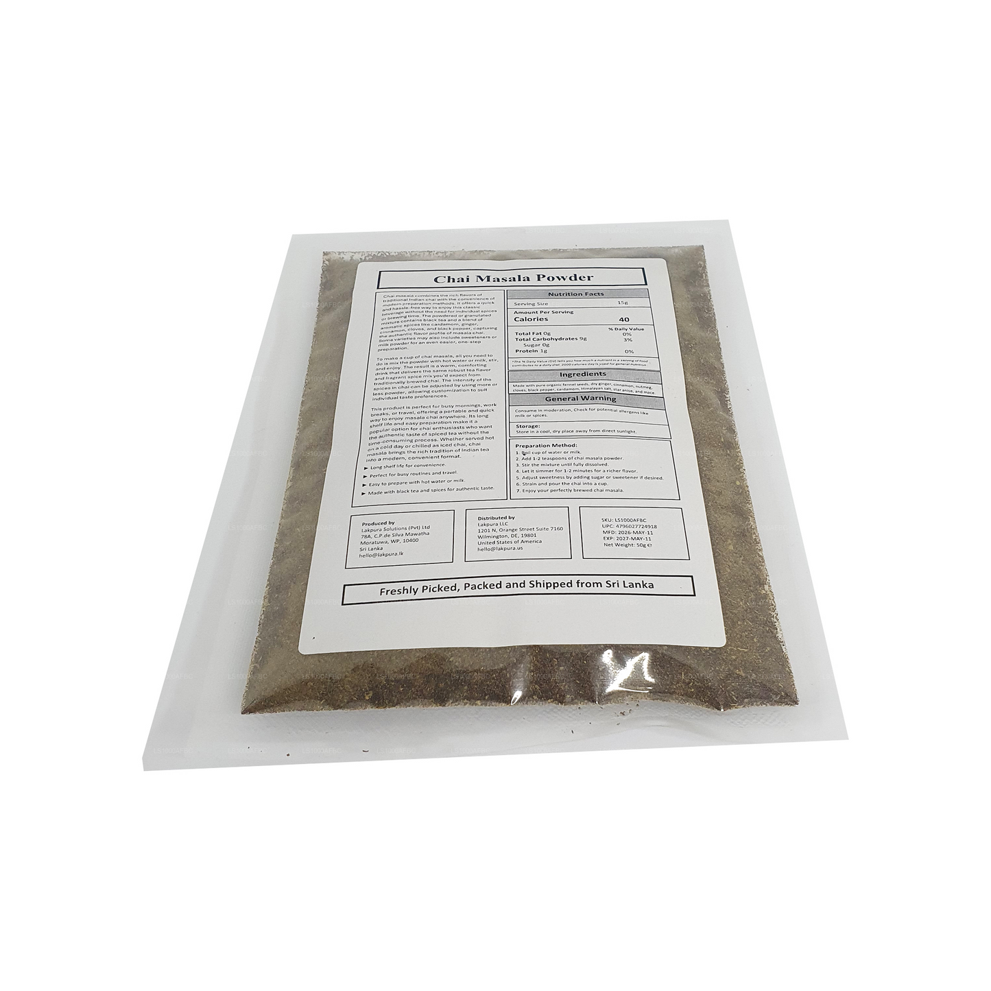 Lakpura Chai Masala en poudre (100 g)