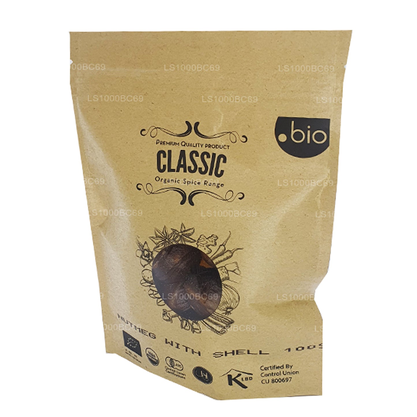 Noix de muscade biologique Lakpura avec coque