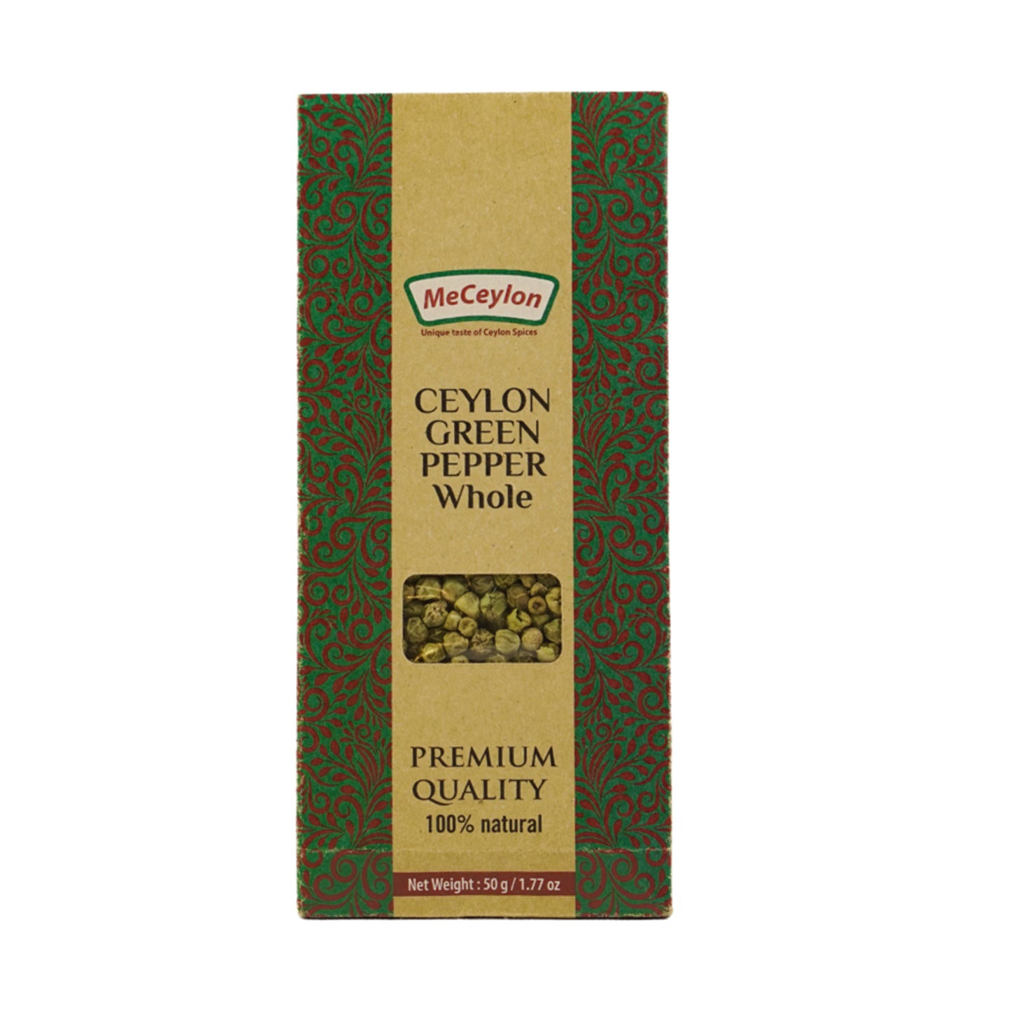 Poivron vert de Ceylan de Ceylan entier (50g)