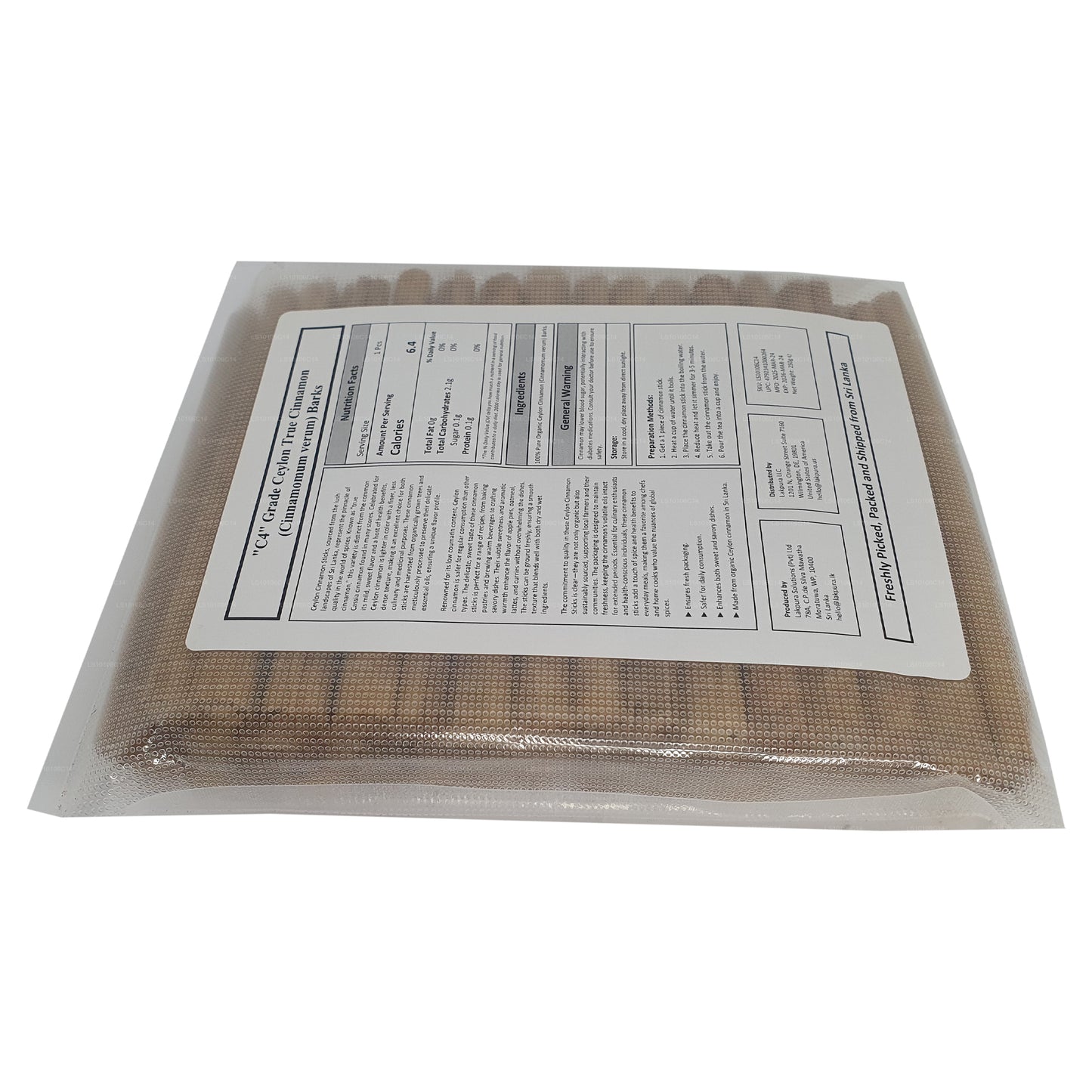 Lot d'écorces à la cannelle véritable de Ceylan de qualité « C4 » de Lakpura