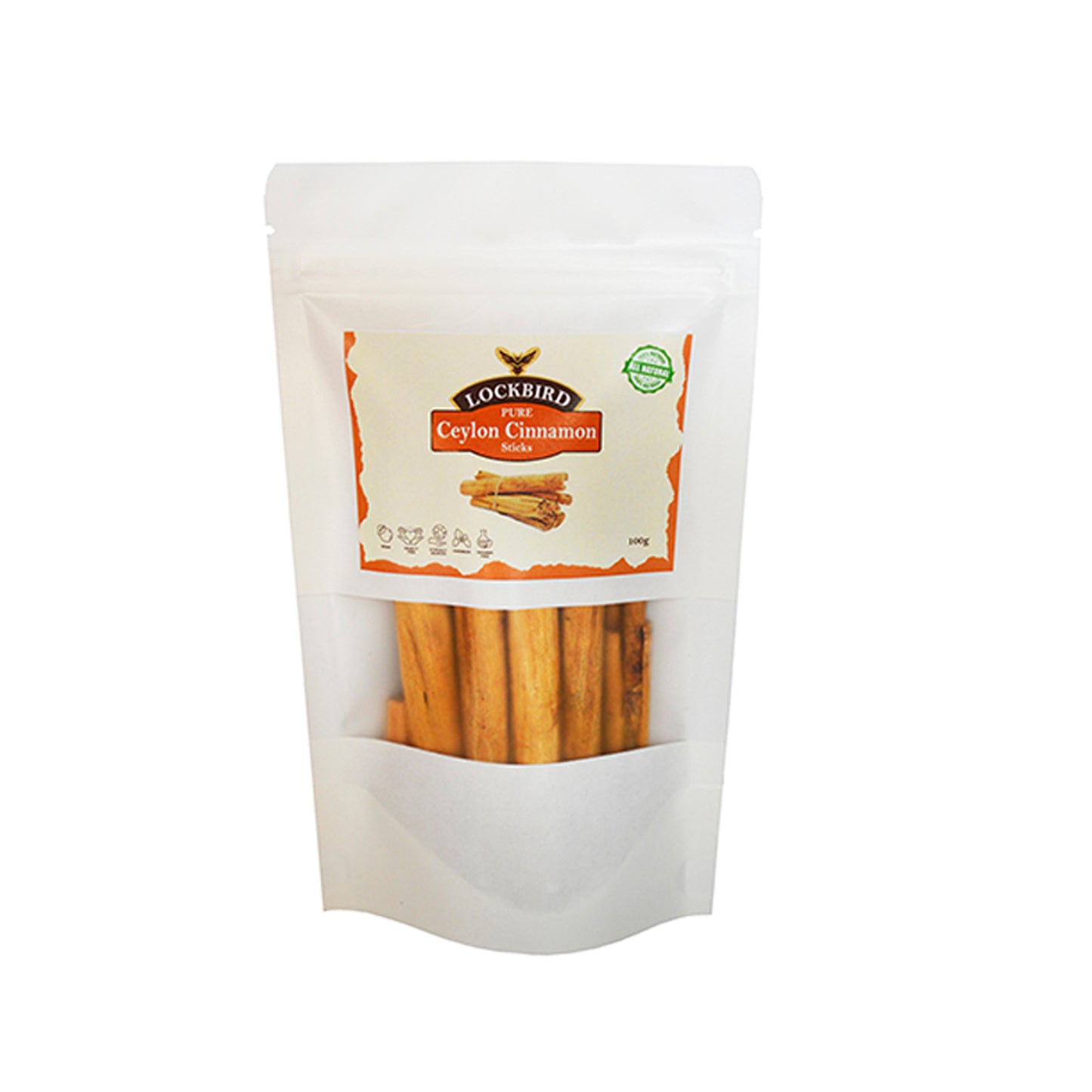 Lockbird Pure Ceylon Cinnamon Sticks (100g)