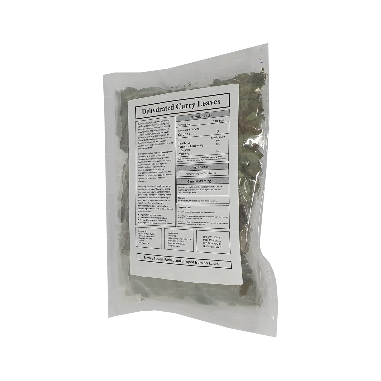 Feuilles de curry déshydratées Lakpura®
